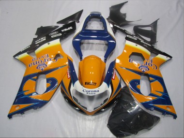 Blau Orange Corona Extra GSXR 600 K1 K2 K3 01-03 Motorrad Verkleidungen