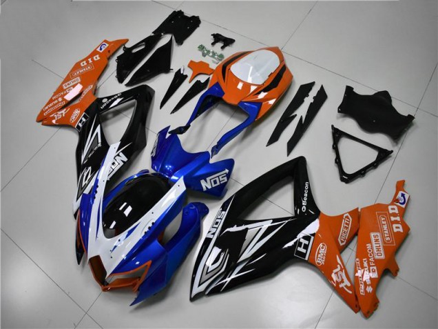 Blau Orange GSXR 600 / 750 K8 08-10 Motorrad Verkleidungen Blau Orange GSXR 600 / 750 K8 08-10 Motorrad Verkleidungen