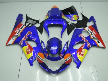 Blau Rot Bull GSXR 1000 K1 00-02 Motorrad Verkleidungen