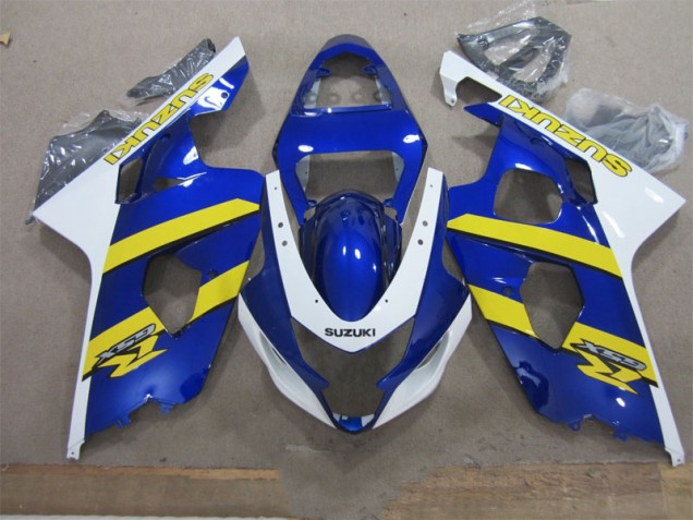 Blau Weiß Gelb GSXR 600 K4 04-05 Motorrad Verkleidungen Blau Weiß Gelb GSXR 600 K4 04-05 Motorrad Verkleidungen