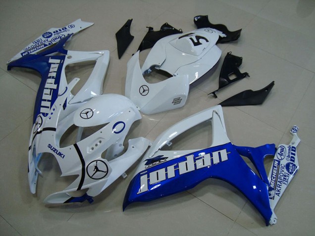 Blau Weiß Jordan GSXR 750 K6 06-07 Motorrad Verkleidungen