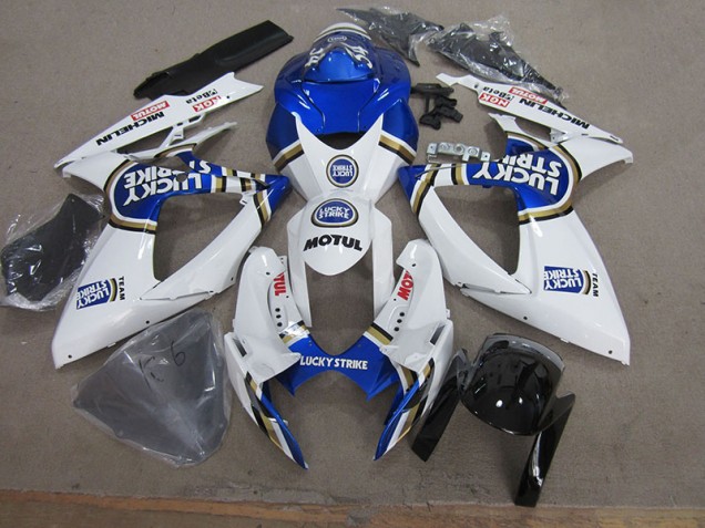 Blau Weiß Lucky Strike Motul GSXR 750 K6 06-07 Motorrad Verkleidungen Blau Weiß Lucky Strike Motul GSXR 750 K6 06-07 Motorrad Verkleidungen