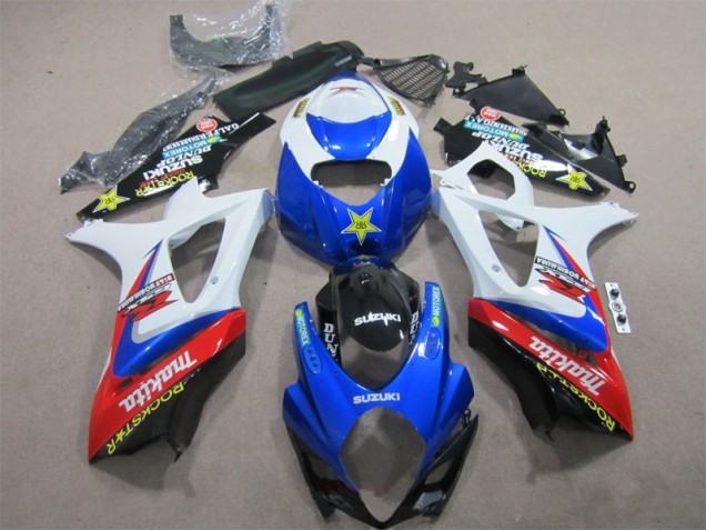 Blau Weiß Rockstar GSXR 1000 K7 07-08 Motorrad Verkleidungen