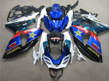 Blau Weiß Rockstar GSXR 1000 K9 09-16 Motorrad Verkleidungen
