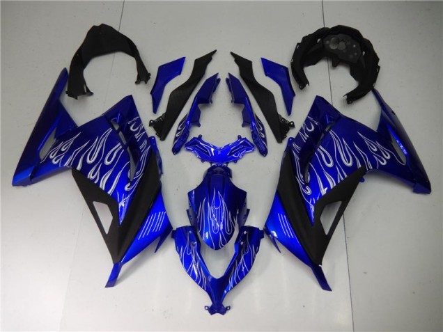 Blau Weiß Schwarz EX300 13-16 Motorrad Verkleidungen Blau Weiß Schwarz EX300 13-16 Motorrad Verkleidungen