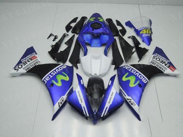 Blau Weiß Schwarz R1 12-14 Motorrad Verkleidungen Blau Weiß Schwarz R1 12-14 Motorrad Verkleidungen