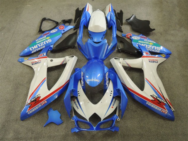 Blau Weiß mit Aufklebern GSXR 600 K8 08-10 Motorrad Verkleidungen Blau Weiß mit Aufklebern GSXR 600 K8 08-10 Motorrad Verkleidungen