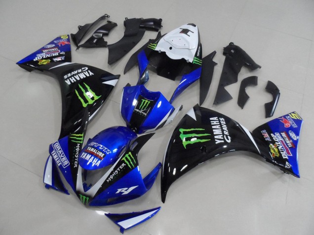 BlauSchwarz Monster R1 12-14 Motorrad Verkleidung BlauSchwarz Monster R1 12-14 Motorrad Verkleidung