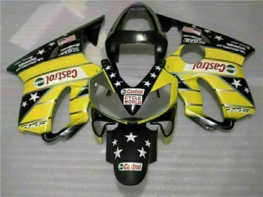 Gelb Schwarz Castrol Cycle World CBR 600 F4i 01-03 Motorrad Verkleidungen