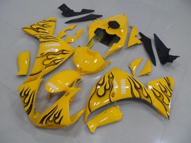 Gelb Schwarz Flamme R1 12-14 Motorrad Verkleidungen