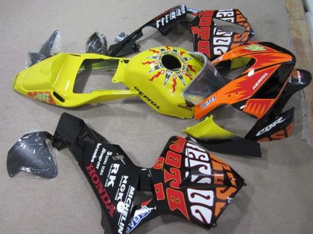 Gelb Schwarz Repsol 46 CBR 600 RR 03-04 Motorrad Verkleidungen Gelb Schwarz Repsol 46 CBR 600 RR 03-04 Motorrad Verkleidungen