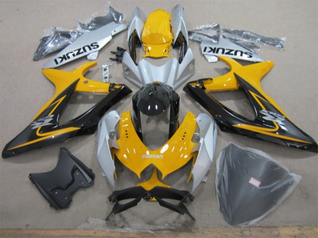 Gelb Weiß Schwarz GSXR 600 K8 08-10 Motorrad Verkleidungen Gelb Weiß Schwarz GSXR 600 K8 08-10 Motorrad Verkleidungen