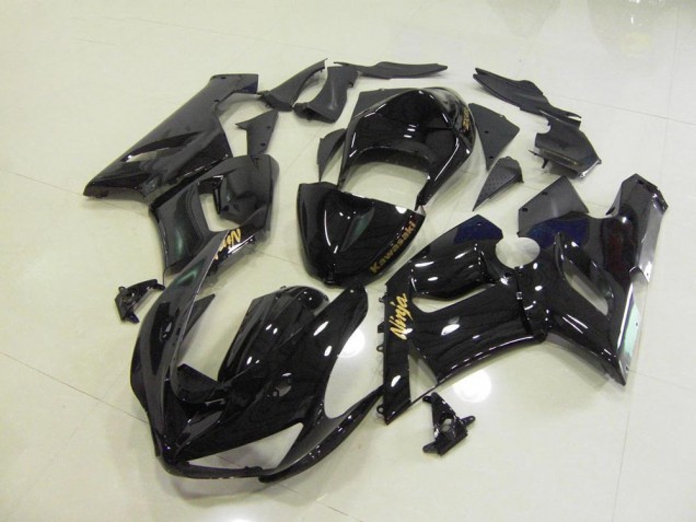 Glänzend Schwarz Gold Aufkleber ZX6R 05-06 Motorrad Verkleidungen Glänzend Schwarz Gold Aufkleber ZX6R 05-06 Motorrad Verkleidungen