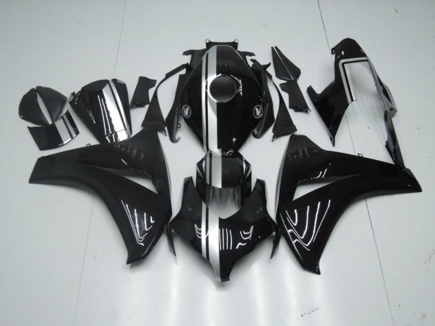 Glänzend Schwarz mit silbernem Streifen CBR 1000 RR 08-11 Motorrad Verkleidungen Glänzend Schwarz mit silbernem Streifen CBR 1000 RR 08-11 Motorrad Verkleidungen