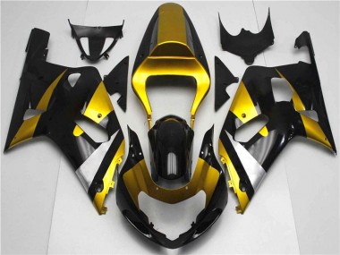 Gold Schwarz GSXR 600 / 750 K1 K2 K3 01-03 Motorrad Verkleidungen