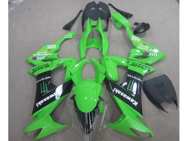 Grün Schwarz Monster ZX10R 08-10 Motorrad Verkleidungen Grün Schwarz Monster ZX10R 08-10 Motorrad Verkleidungen