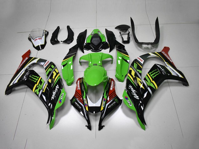 Grün Schwarz Rot Ninja Monster ZX10R 16-19 Motorrad Verkleidungen Grün Schwarz Rot Ninja Monster ZX10R 16-19 Motorrad Verkleidungen