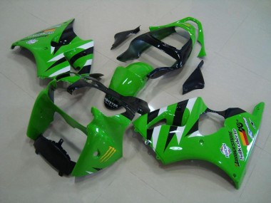 Grün Schwarz ZX6R 00-02 Motorrad Verkleidungen Komplett Sets
