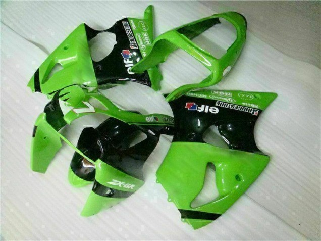 Grün Schwarz ZX6R 00-02 Motorrad Vollverkleidung Grün Schwarz ZX6R 00-02 Motorrad Vollverkleidung