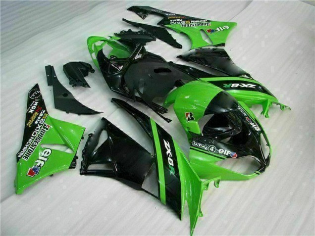 Grün Schwarz ZX6R 09-12 Motorrad Verkleidungen Grün Schwarz ZX6R 09-12 Motorrad Verkleidungen