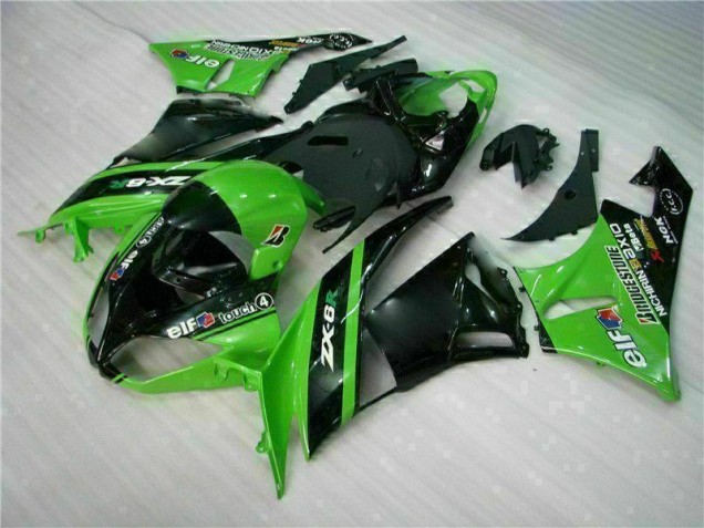Grün Schwarz ZX6R 09-12 Motorrad Verkleidungen Grün Schwarz ZX6R 09-12 Motorrad Verkleidungen