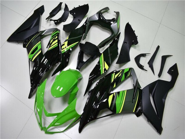 Grün Schwarz ZX6R 13-18 Motorrad Vollverkleidung Grün Schwarz ZX6R 13-18 Motorrad Vollverkleidung