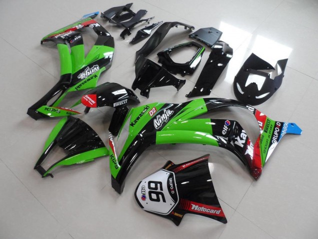 Grün Schwarz mit Nummer 66 ZX10R 11-15 Motorrad Verkleidungen Grün Schwarz mit Nummer 66 ZX10R 11-15 Motorrad Verkleidungen