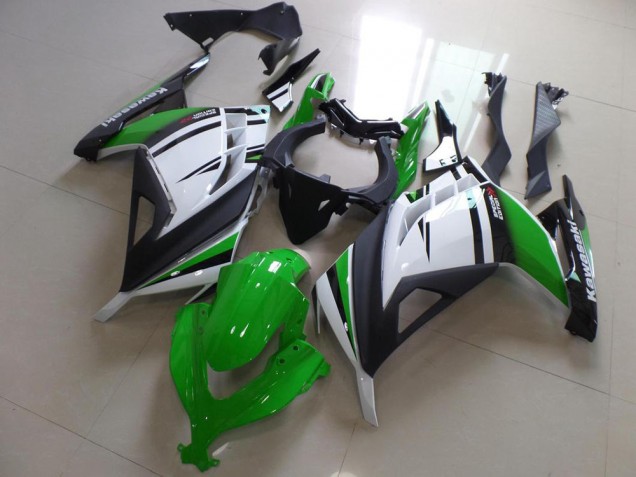 Grün Schwarz und Weiß ZX 300R 13-16 Motorrad Verkleidungen Grün Schwarz und Weiß ZX 300R 13-16 Motorrad Verkleidungen