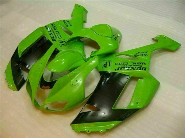Grün Schwarzer Dunlop ZX6R 07-08 Motorrad Verkleidungen Grün Schwarzer Dunlop ZX6R 07-08 Motorrad Verkleidungen