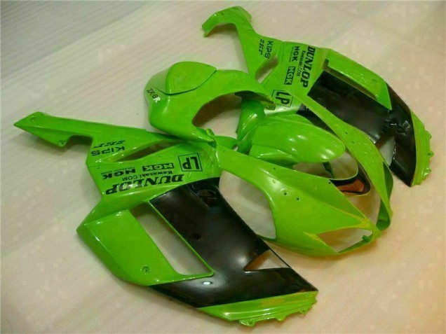 Grün Schwarzer Dunlop ZX6R 07-08 Motorrad Verkleidungen Grün Schwarzer Dunlop ZX6R 07-08 Motorrad Verkleidungen