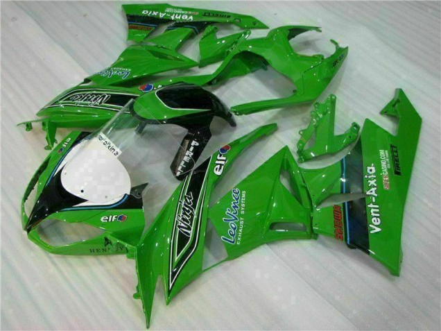 Grün Schwarzer LeoVince ZX6R 09-12 Motorrad Verkleidungen Grün Schwarzer LeoVince ZX6R 09-12 Motorrad Verkleidungen