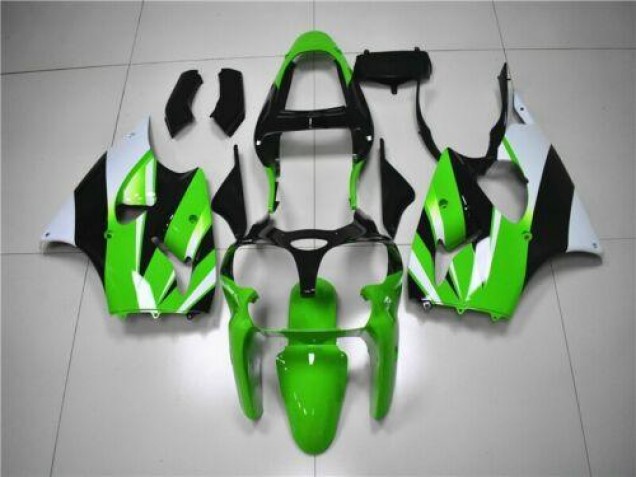 Grün Weiß Schwarz ZX6R 00-02 Motorrad Verkleidungen Grün Weiß Schwarz ZX6R 00-02 Motorrad Verkleidungen