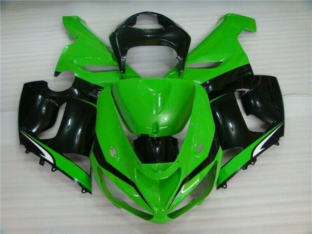 Grün Weiß Schwarz ZX6R 05-06 Motorrad Verkleidungen Grün Weiß Schwarz ZX6R 05-06 Motorrad Verkleidungen