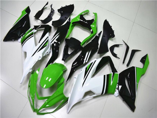Grün Weiß Schwarz ZX6R 13-18 Motorrad Verkleidungen Grün Weiß Schwarz ZX6R 13-18 Motorrad Verkleidungen