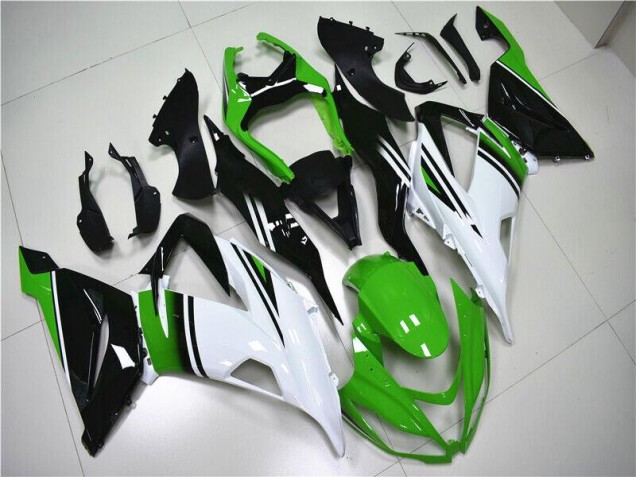 Grün Weiß Schwarz ZX6R 13-18 Motorrad Verkleidungen Grün Weiß Schwarz ZX6R 13-18 Motorrad Verkleidungen