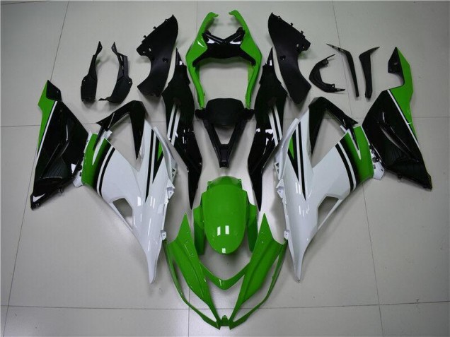Grün Weiß Schwarz ZX6R 13-18 Motorrad Verkleidungen Grün Weiß Schwarz ZX6R 13-18 Motorrad Verkleidungen