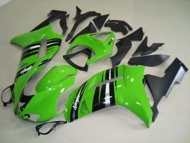 Grüne und silberne Streifen ZX6R 07-08 Motorrad Verkleidungen