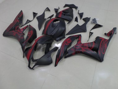 Matt Schwarzer roter Totenkopf mit Streifen CBR 600 RR 07-08 Motorrad Verkleidungen