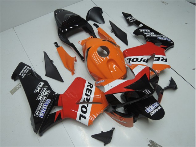 Orange Rot Schwarz Repsol CBR 600 RR 03-04 Motorrad Verkleidungen Orange Rot Schwarz Repsol CBR 600 RR 03-04 Motorrad Verkleidungen