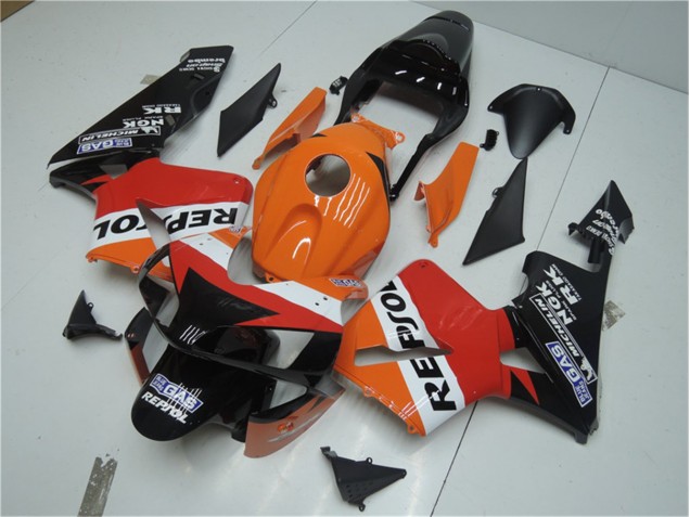 Orange Rot Schwarz Repsol CBR 600 RR 03-04 Motorrad Verkleidungen Orange Rot Schwarz Repsol CBR 600 RR 03-04 Motorrad Verkleidungen