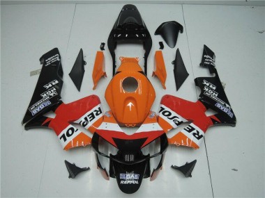 Orange Rot Schwarz Repsol CBR 600 RR 03-04 Motorrad Verkleidungen
