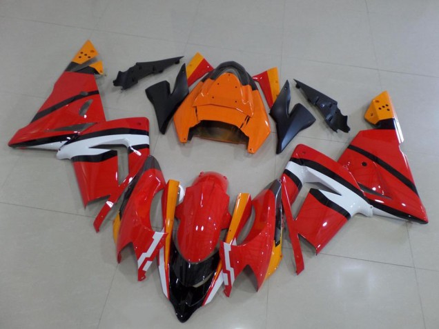 Orange Schwarz und Weiß ZX10R 03-05 Motorrad Verkleidungen Orange Schwarz und Weiß ZX10R 03-05 Motorrad Verkleidungen