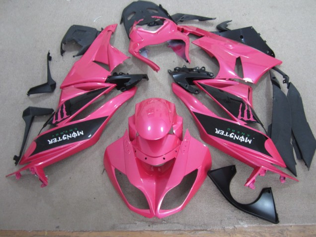 Rosa Schwarz Monster ZX6R 09-12 Motorrad Verkleidungen Rosa Schwarz Monster ZX6R 09-12 Motorrad Verkleidungen