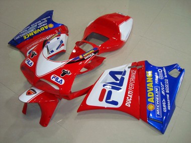 Rot Blau Fila Ducati 748 93-05 Motorrad Verkleidungen