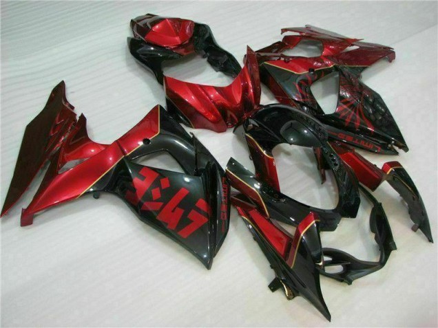 Rot Flamme Schwarz GSXR 1000 K9 09-16 Motorrad Verkleidungen Rot Flamme Schwarz GSXR 1000 K9 09-16 Motorrad Verkleidungen