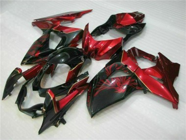 Rot Flamme Schwarz GSXR 1000 K9 09-16 Motorrad Verkleidungen