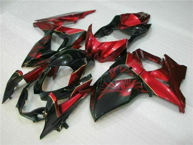 Rot Flamme Schwarz GSXR 1000 K9 09-16 Motorrad Verkleidungen Rot Flamme Schwarz GSXR 1000 K9 09-16 Motorrad Verkleidungen