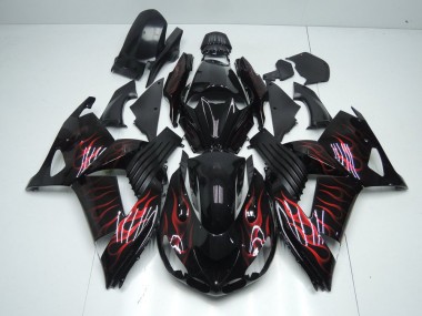 Rot Flamme ZX14R ZZR 1400 06-11 Motorrad Verkleidungen