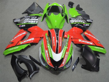 Rot Grün Motocard ZX14R ZZR 1400 06-11 Motorrad Verkleidungen