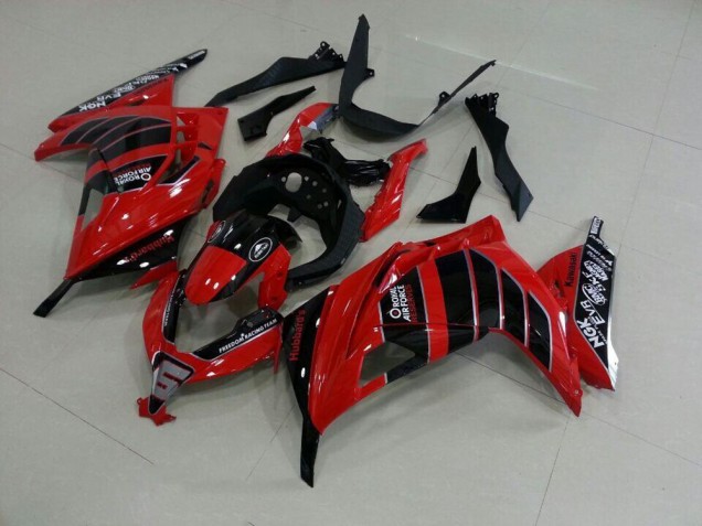 Rot Schwarz Airfore ZX 300R 13-16 Motorrad Verkleidungen Rot Schwarz Airfore ZX 300R 13-16 Motorrad Verkleidungen
